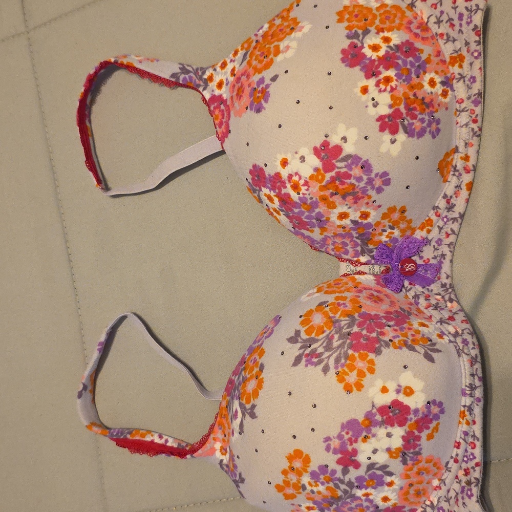 Victoria's Secret Floral Bra in Pink and Purple
